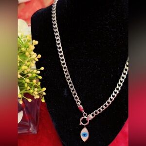 Evil Eye Necklace with Blue Evil Eye Pendant -Stainless Steel